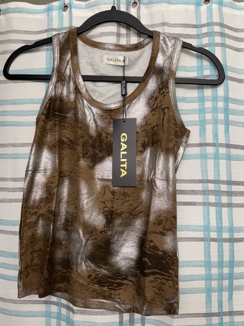 GALITA Metallic Brown Marble Tank Top - Women's